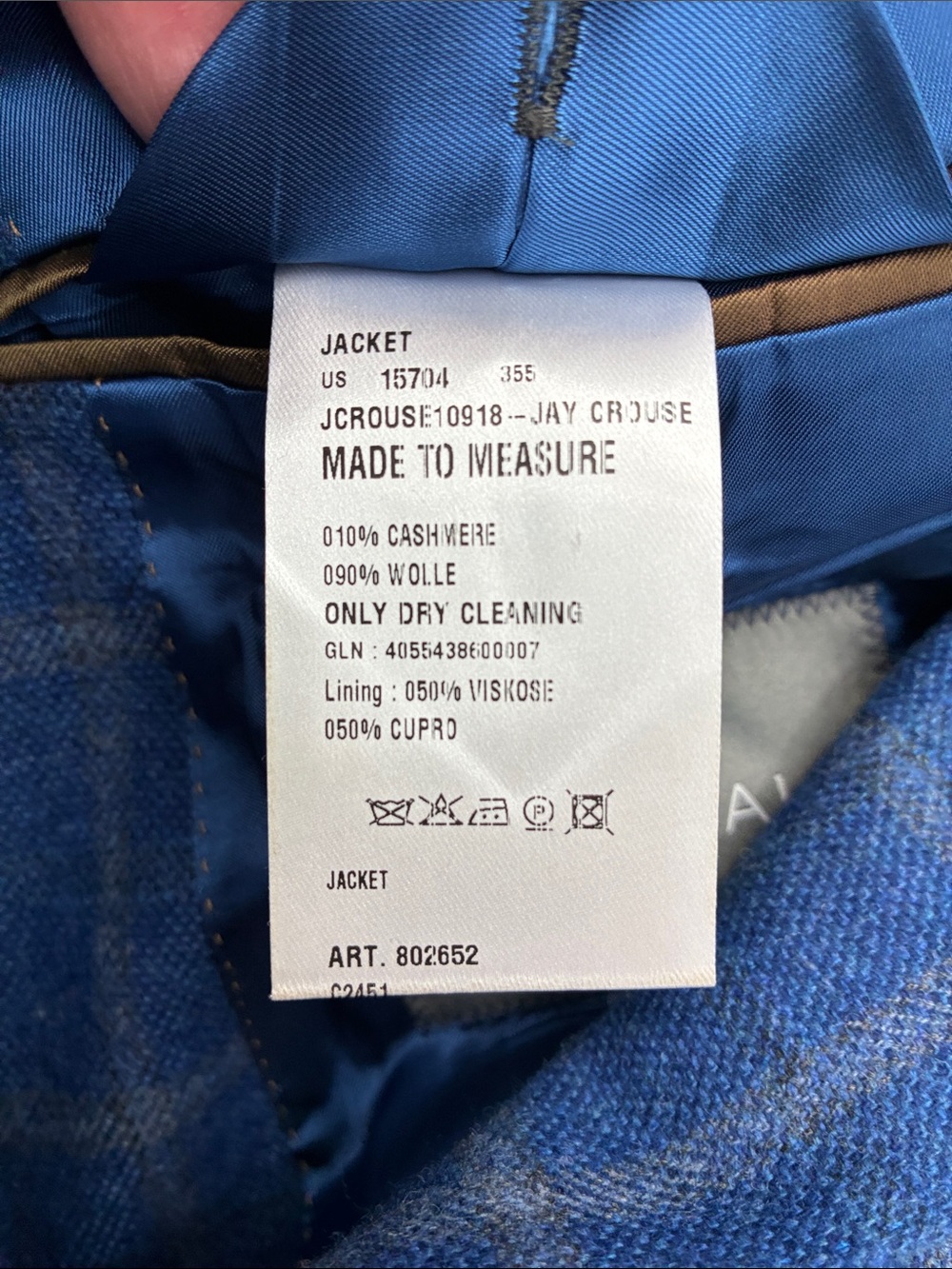 Men's Blue Windowpane Sport Coat - Classic Tailored Blazer - Picture 4 of 9